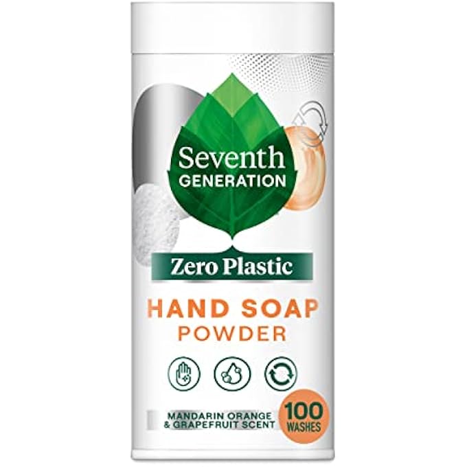 Seventh Generation ZERO PLASTIC HAND WASH POWDER LATHERING CLEANSER MANDARIN ORANGE AND GRAPEFRUIT FOAMING 5 OZ - Image 1
